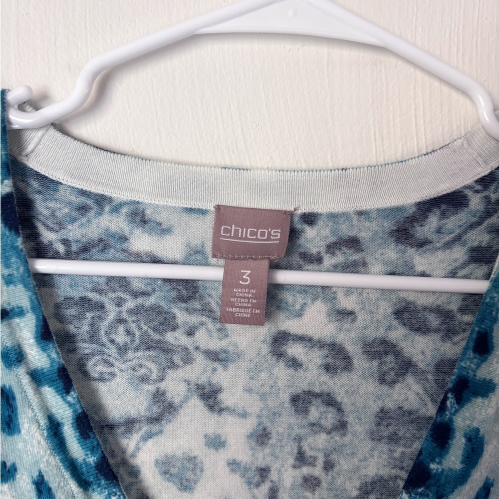Chico's Size 3 Cardigan Sweater Blue Like New - Picture 3 of 5